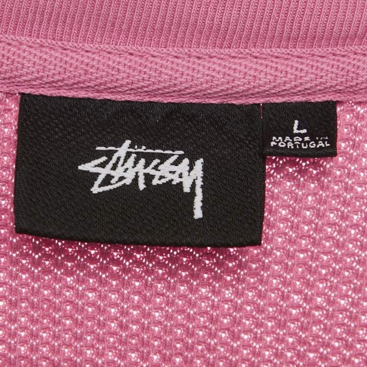 Pre Owned Stussy Pink Cotton Knit Crewneck Sweatshirt L
