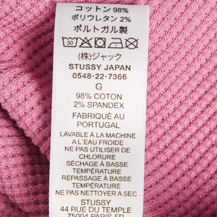 Pre Owned Stussy Pink Cotton Knit Crewneck Sweatshirt L