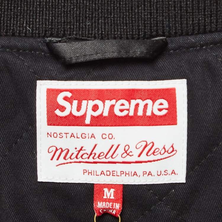 Pre Owned Supreme x Mitchell & Ness Satin Varsity Jacket M