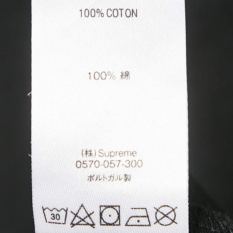 Pre Owned Supreme Black World Famous Embroidery Cotton Crew Neck T-Shirt M