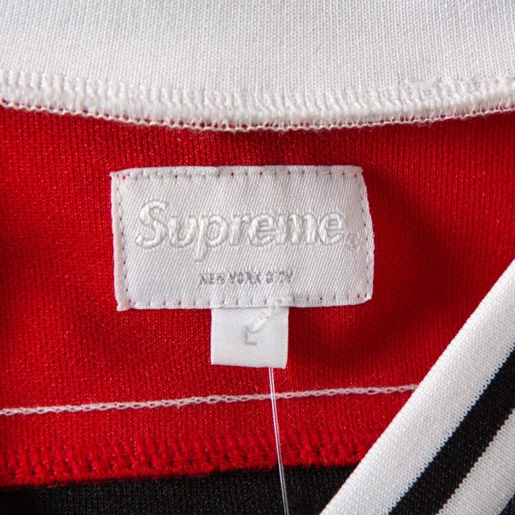 Pre Owned Supreme Black Scarface Embroidered Synthetic Paneled Hockey Jersey L