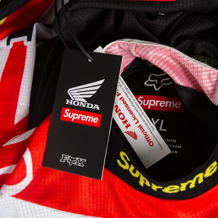 Pre Owned Supreme X Honda Multicolored Synthetic Fox Racing Motto Long Sleeve Jersey XL
