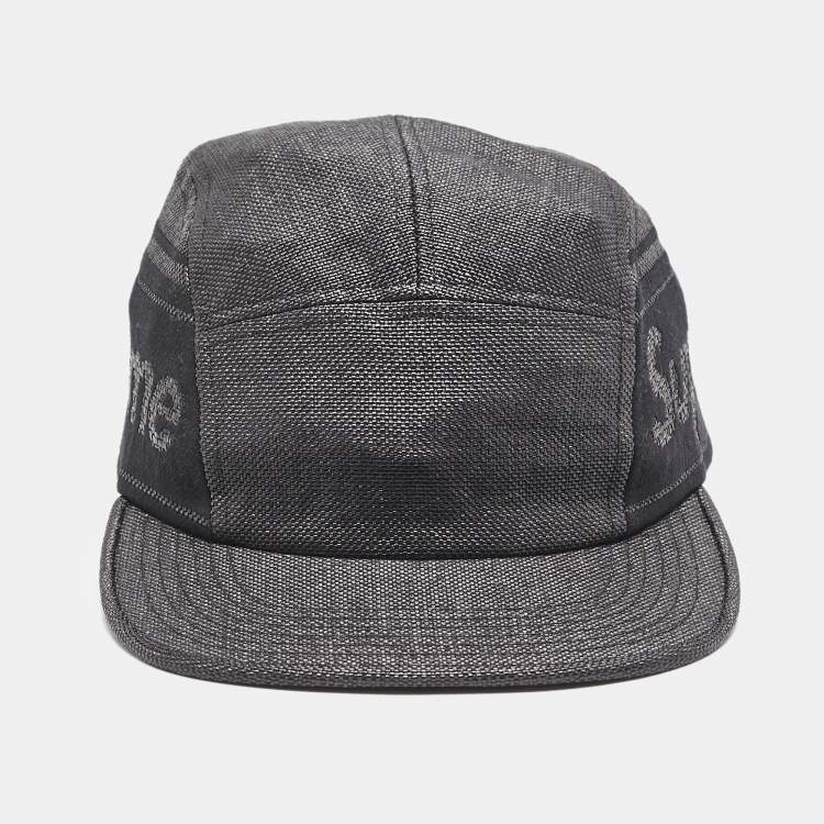 Pre Owned Supreme Black Logo Detail Canvas Cap