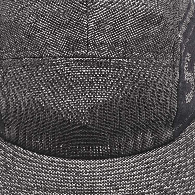 Pre Owned Supreme Black Logo Detail Canvas Cap