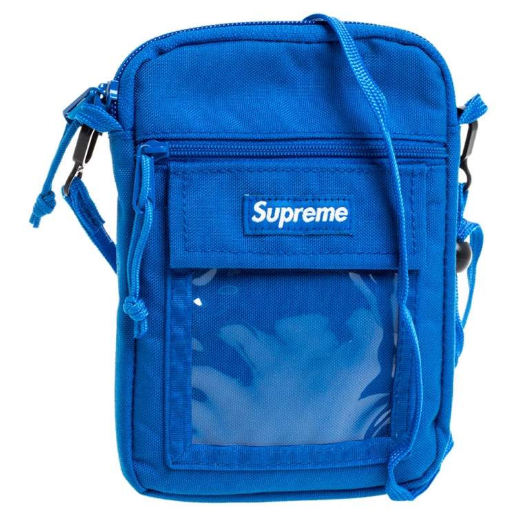 Pre Owned Supreme Blue Nylon Utility Bag 