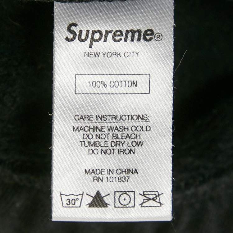 Pre Owned Supreme Black Cotton Knit Logo Applique Detail Joggers S