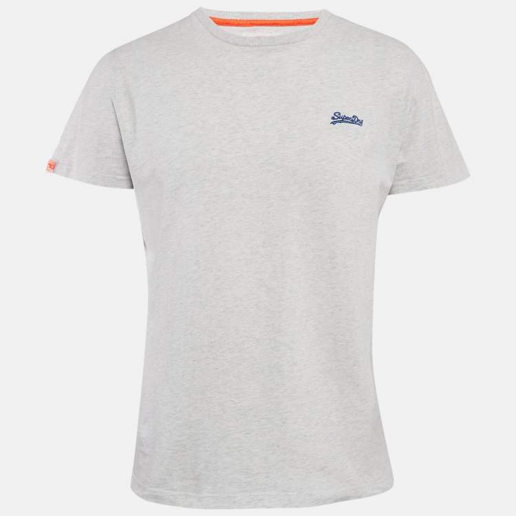 Pre Owned Supreme Orange Label Vintage Light Grey/White Crew Neck T-Shirt L