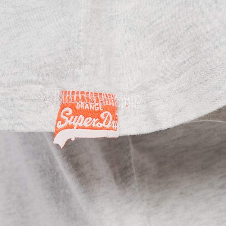 Pre Owned Supreme Orange Label Vintage Light Grey/White Crew Neck T-Shirt L