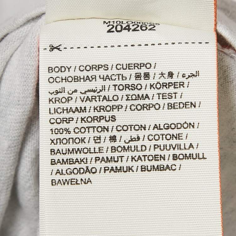 Pre Owned Supreme Orange Label Vintage Light Grey/White Crew Neck T-Shirt L