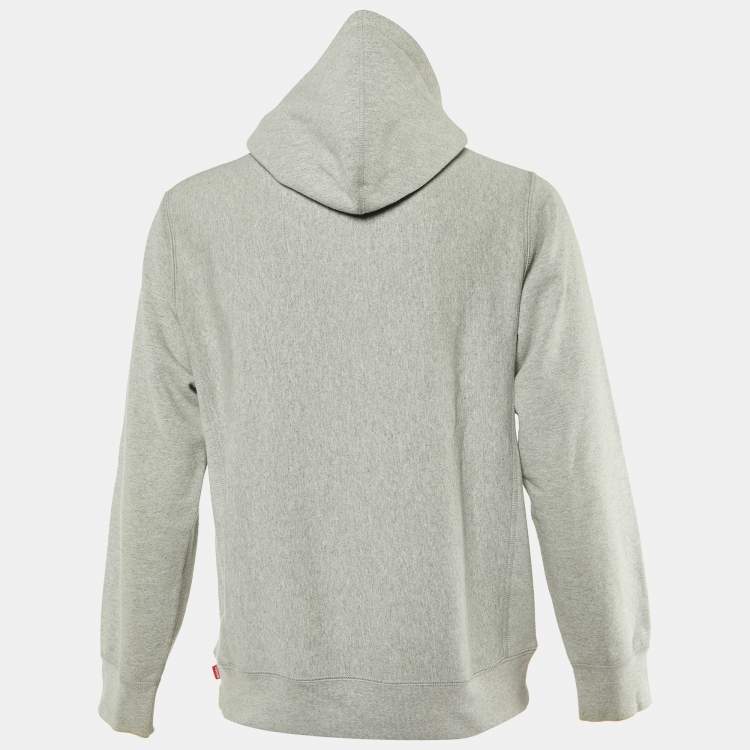 Pre Owned Supreme Grey Le Luxe Supreme Cotton Hooded Sweatshirt M
