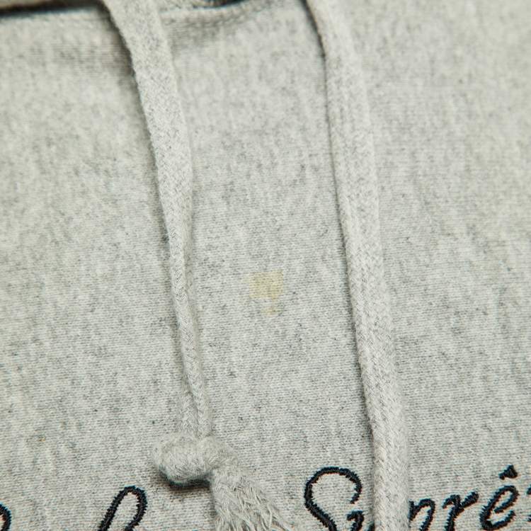 Pre Owned Supreme Grey Le Luxe Supreme Cotton Hooded Sweatshirt M