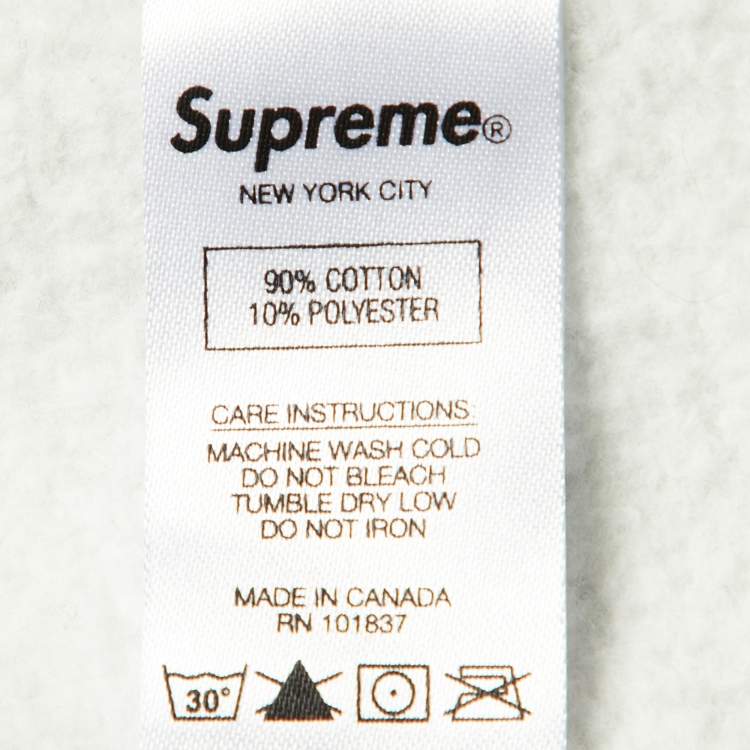 Pre Owned Supreme Grey Le Luxe Supreme Cotton Hooded Sweatshirt M