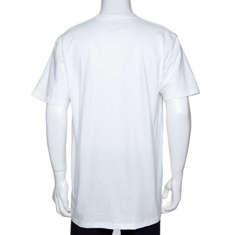 Pre Owned Supreme White Cotton Gonz Ram Crew Neck T Shirt L 
