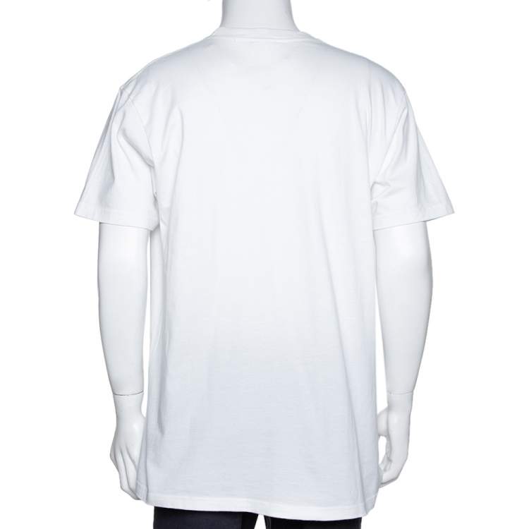 Pre Owned Supreme White Madonna Print Cotton Crew Neck T-Shirt L