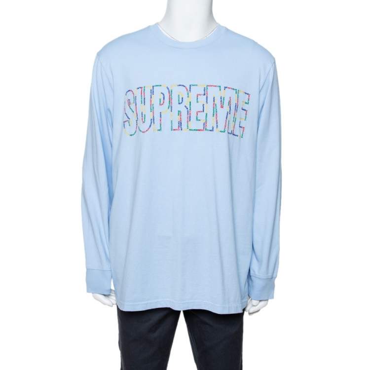 Buy Supreme Washed Handstyle Short-Sleeve Top 'Blue' - SS22KN83