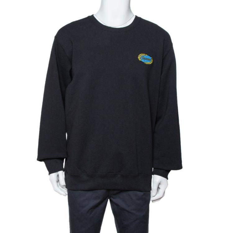 Supreme Black Cotton Chain Logo Embroidered Sweatshirt XL Supreme ...