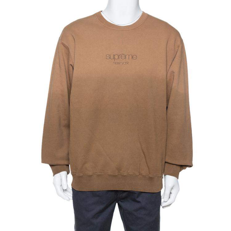Supreme Brown Dipped Cotton Crew Neck Sweatshirt XL Supreme | The Luxury  Closet