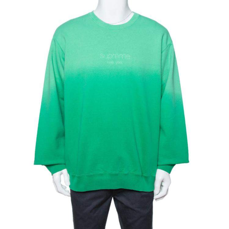 Supreme Green Dipped Cotton Crew Neck Sweatshirt XL Supreme | TLC