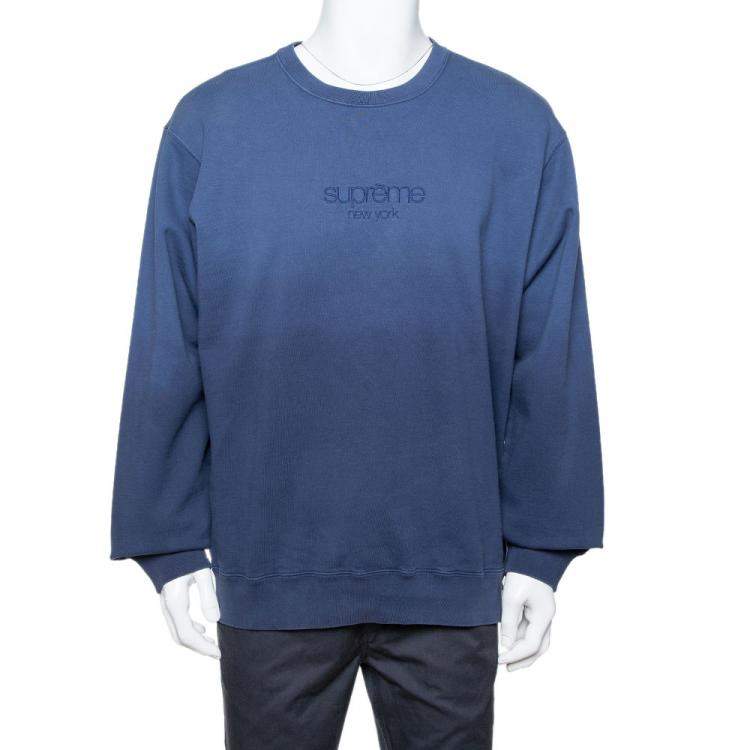 Supreme Navy Blue Dipped Cotton Crew Neck Sweatshirt XL Supreme | The  Luxury Closet