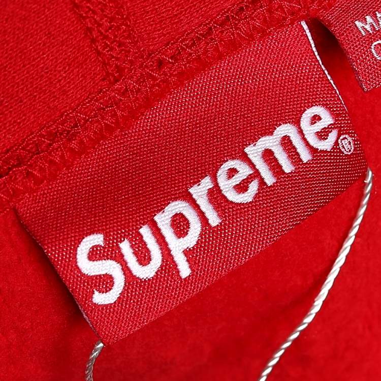 Pre Owned Supreme Red Cotton Knit Kaws Chalk Logo Hoodie Sweatshirt XL