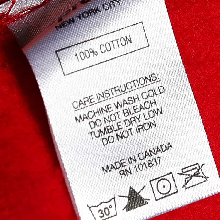 Pre Owned Supreme Red Cotton Knit Kaws Chalk Logo Hoodie Sweatshirt XL