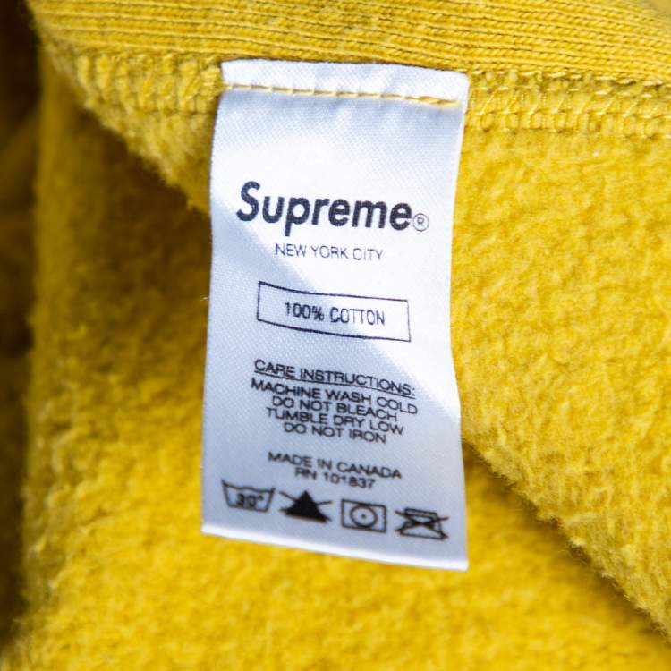 مملوكة مسبقًا Supreme Mustard Cotton Embroidered Box Logo Crew Neck Sweatshirt XL