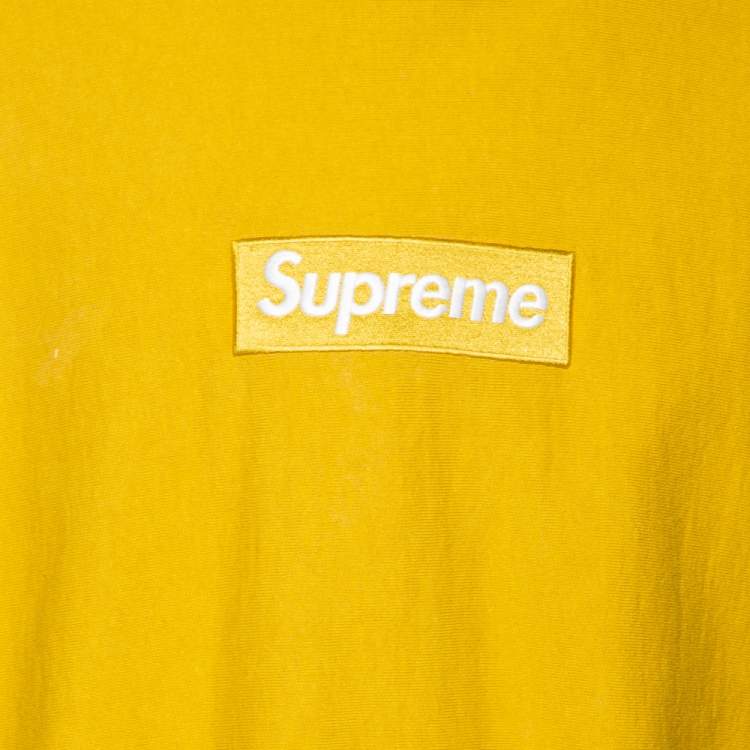 مملوكة مسبقًا Supreme Mustard Cotton Embroidered Box Logo Crew Neck Sweatshirt XL