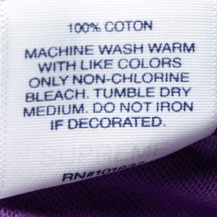 Pre Owned Supreme Purple Cotton Logo Printed Crew Neck T-Shirt L