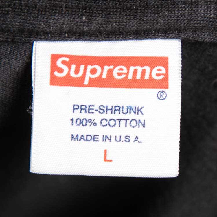 Pre Owned Supreme Black Cotton Biggie Printed Short Sleeve T-Shirt L