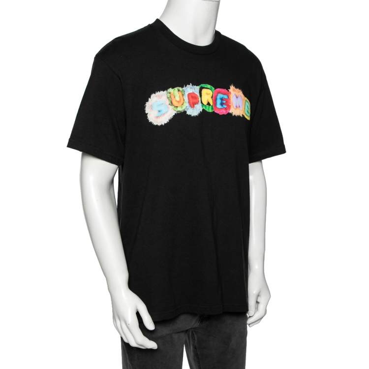 Supreme Black Logo Printed Cotton Short Sleeve T-Shirt L Supreme | TLC
