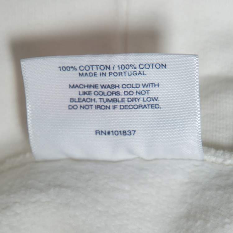 Pre Owned Supreme x Comme des Garçons White Terry Knit Split Logo Hoodie L