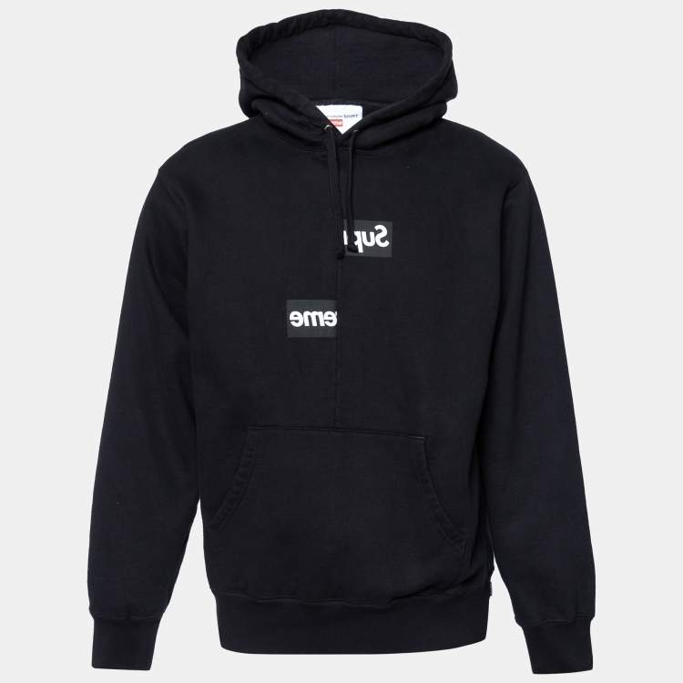 Supreme x Comme des Garçons Black Terry Knit Split Logo Hoodie L Supreme |  The Luxury Closet