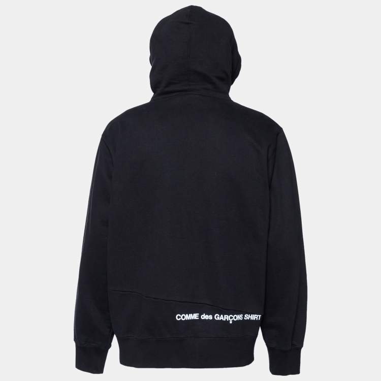 Supreme x Comme des Gar ons Black Terry Knit Split Logo Hoodie L