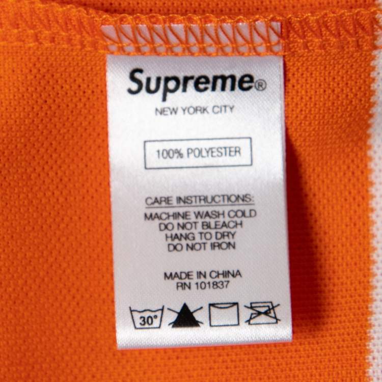 مملوكة مسبقًا Supreme Automobili Lamborghini Orange Logo Embroidered Jersey V-Neck T-Shirt L