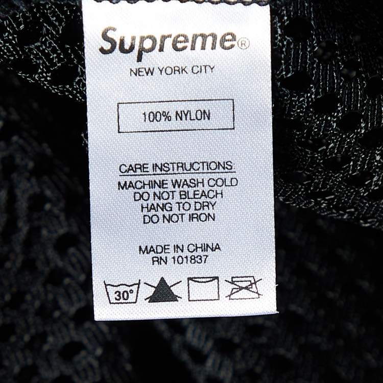 Pre Owned Supreme Black Logo Applique Mesh Sheer T-Shirt M