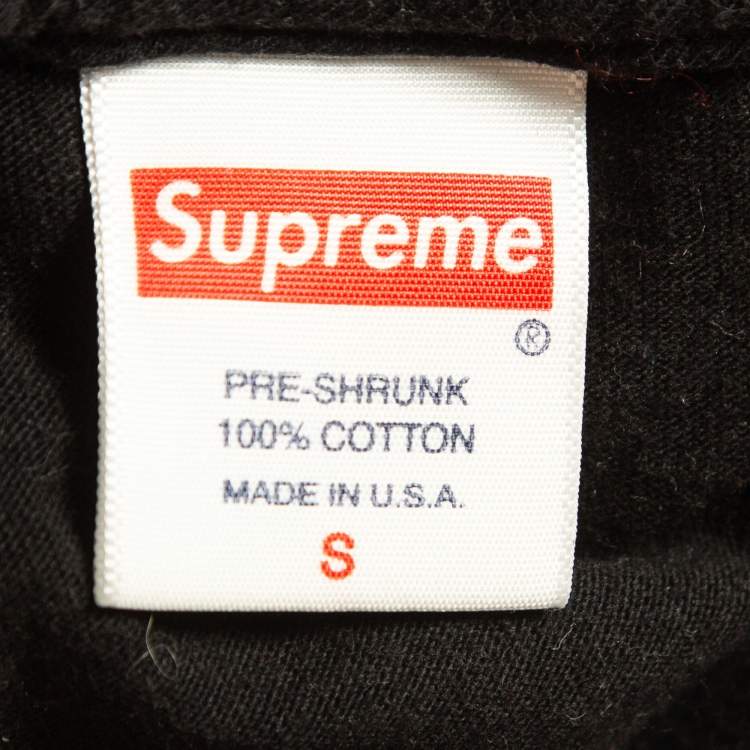 Pre Owned Supreme Black Cheese Graphic Print Cotton Crew Neck T-Shirt S
