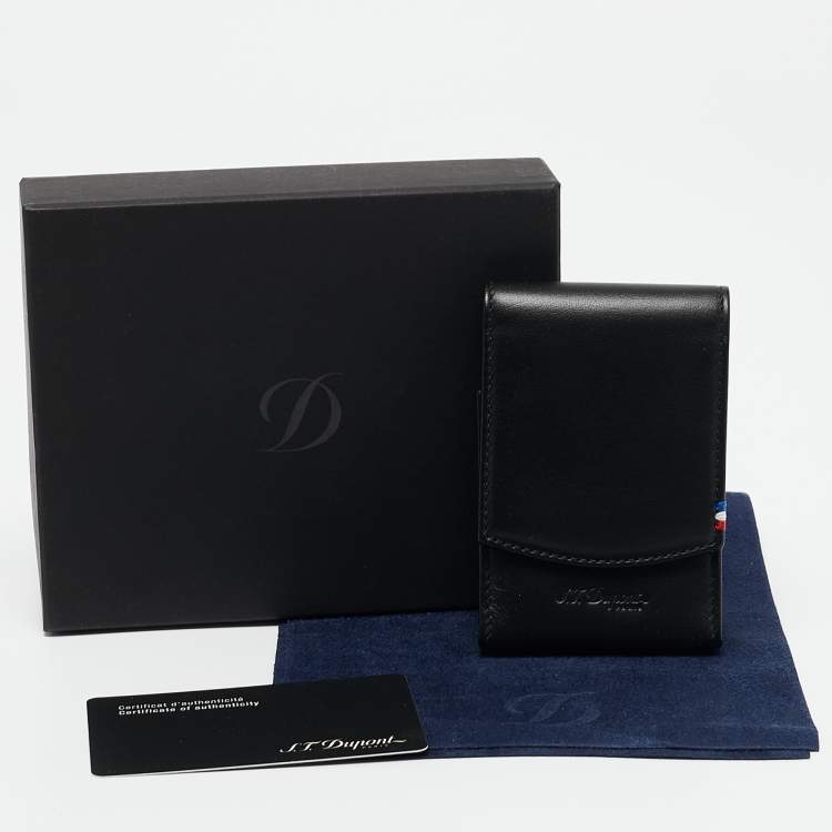 Pre Owned S.T. Dupont Black Leather Cigarette Pack Case