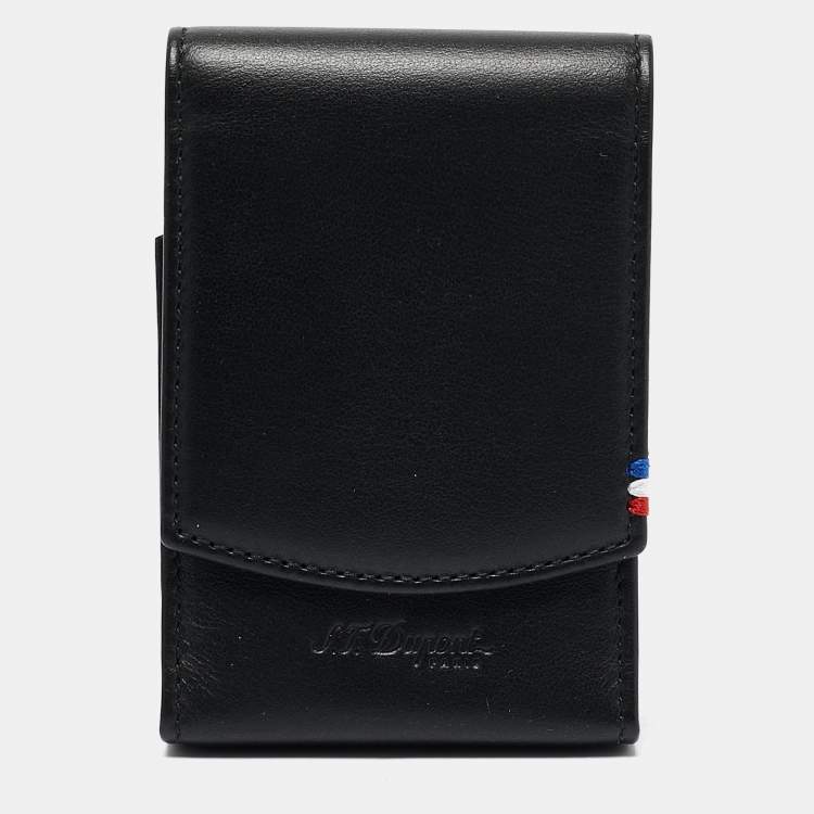 Pre Owned S.T. Dupont Black Leather Cigarette Pack Case