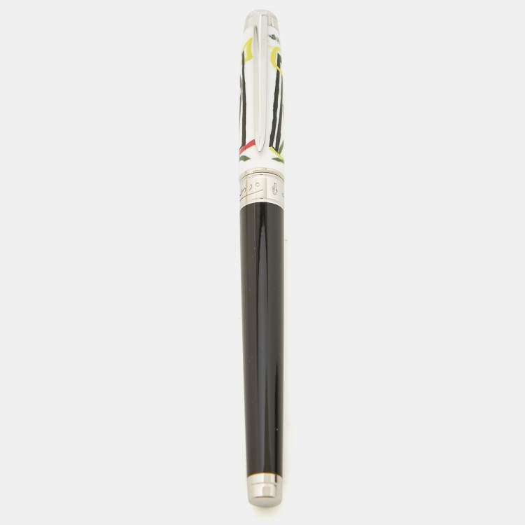 Pre Owned S.T. Dupont  D Large 'Picasso' Limited Edition Lacquer Silver Tone Multifunction Pen