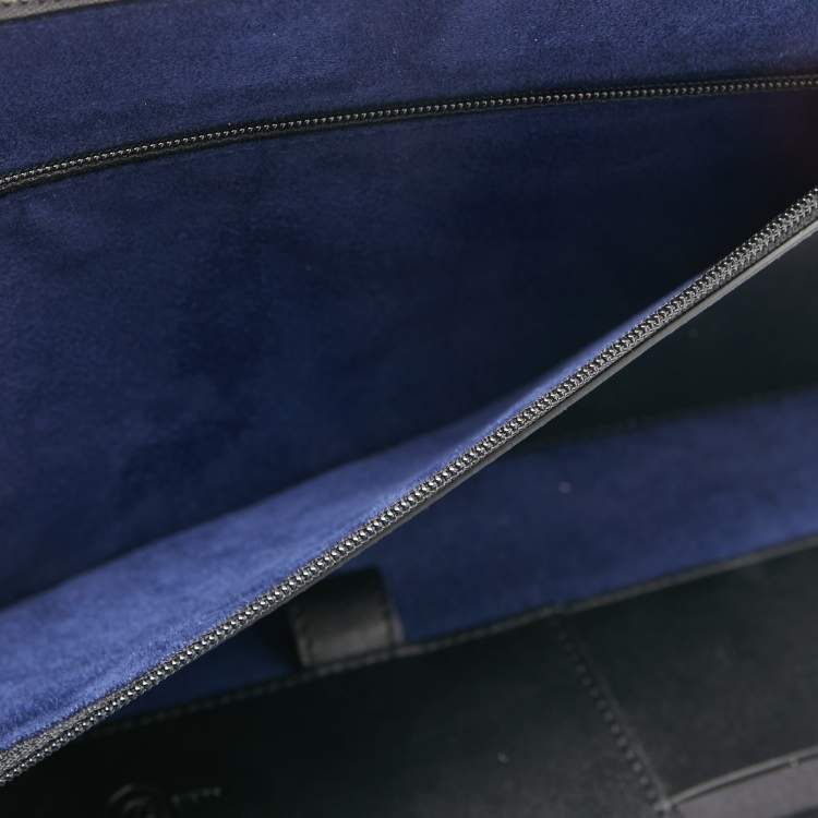 Pre Owned S.T.Dupont Grey/Black Leather Zip Aound Travel Organizer 