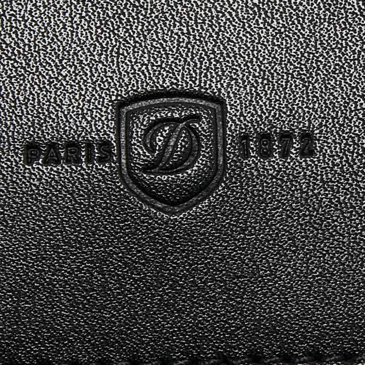 Pre Owned S.T.Dupont Grey/Black Leather Zip Aound Travel Organizer 