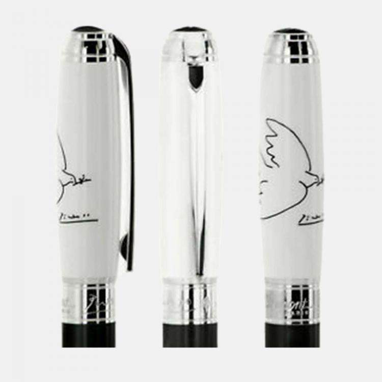 Pre Owned S.T. Dupont White; Black Steel; Lacquer 412050L  Pens