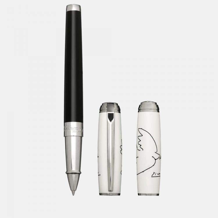 Pre Owned S.T. Dupont White; Black Steel; Lacquer 412050L  Pens