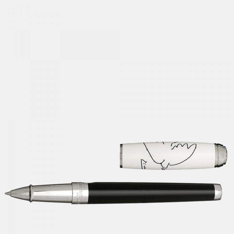 Pre Owned S.T. Dupont White; Black Steel; Lacquer 412050L  Pens
