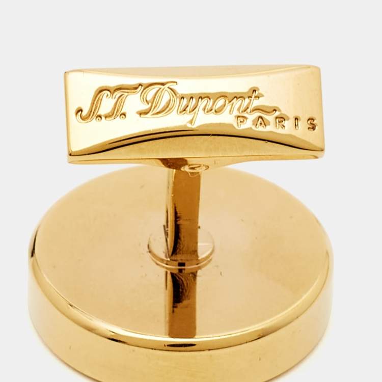 Pre Owned S.T. Dupont Da Vinci Limited Edition Gold Tone Cufflinks