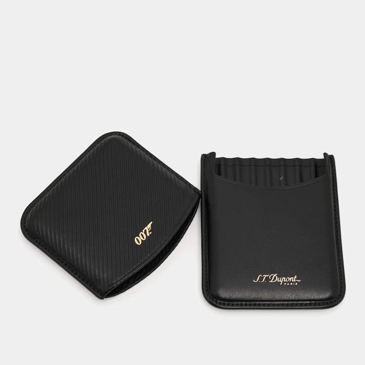 Pre Owned S.T. Dupont Black Leather James Bond 007 Cigarette Case