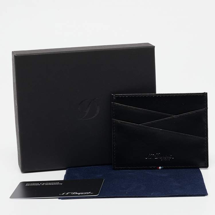 Pre Owned S.T. Dupont Black Leather Line D Capsule Card Holder