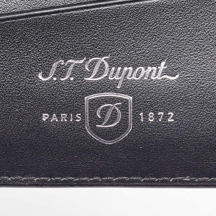 Pre Owned S.T. Dupont Black Perforated Leather Bifold Wallet