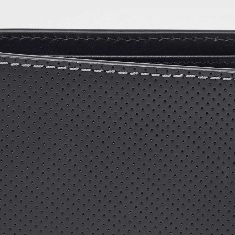 Pre Owned S.T. Dupont Black Perforated Leather Bifold Wallet