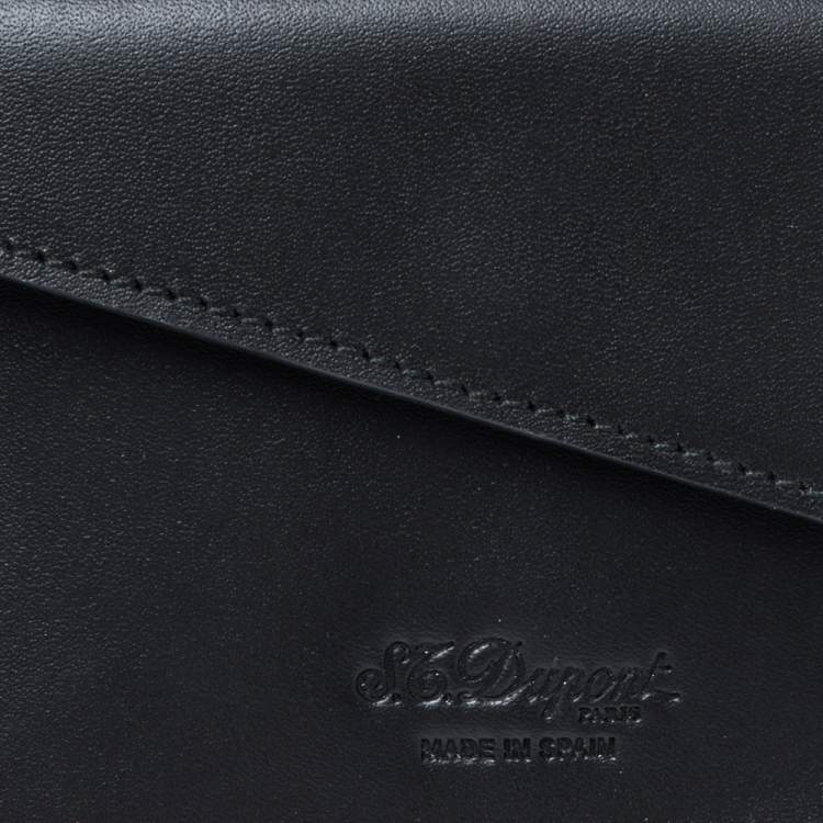 Pre Owned S.T. Dupont Black Leather Business Card Holder